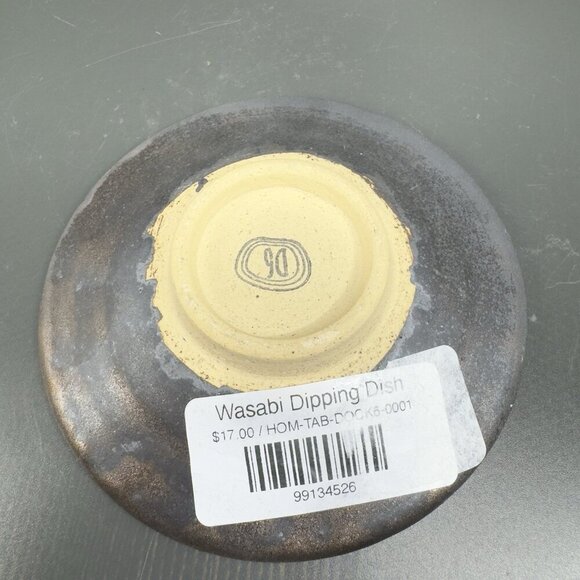 Hand Made Crystalline Pottery Round Wasabi Dipping Dish Plate Signed Crafted VTG - Picture 10 of 13